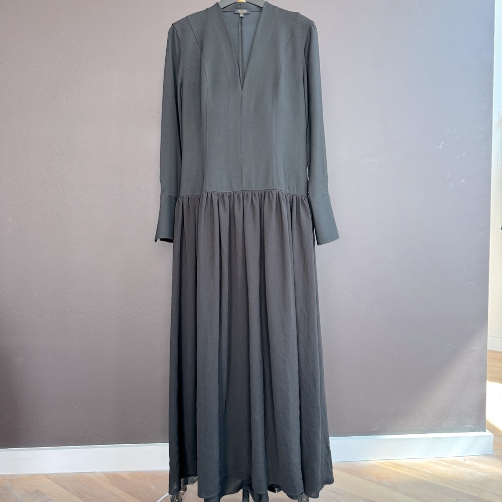Massimo Dutti black dress with flounced skirt